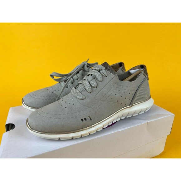 Hush Puppies Tricia Perf Lace Up Sneakers Womens 5.5 M Gray Nubuck Leather NWB - Picture 11 of 12